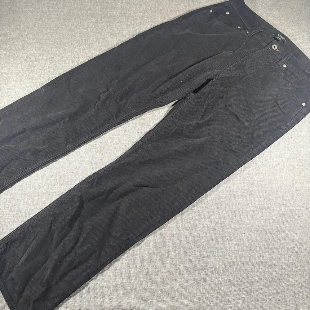 Banana Republic Corduroy Pants Mens 34/32 Black Straight Fit Cotton 5-Pocket